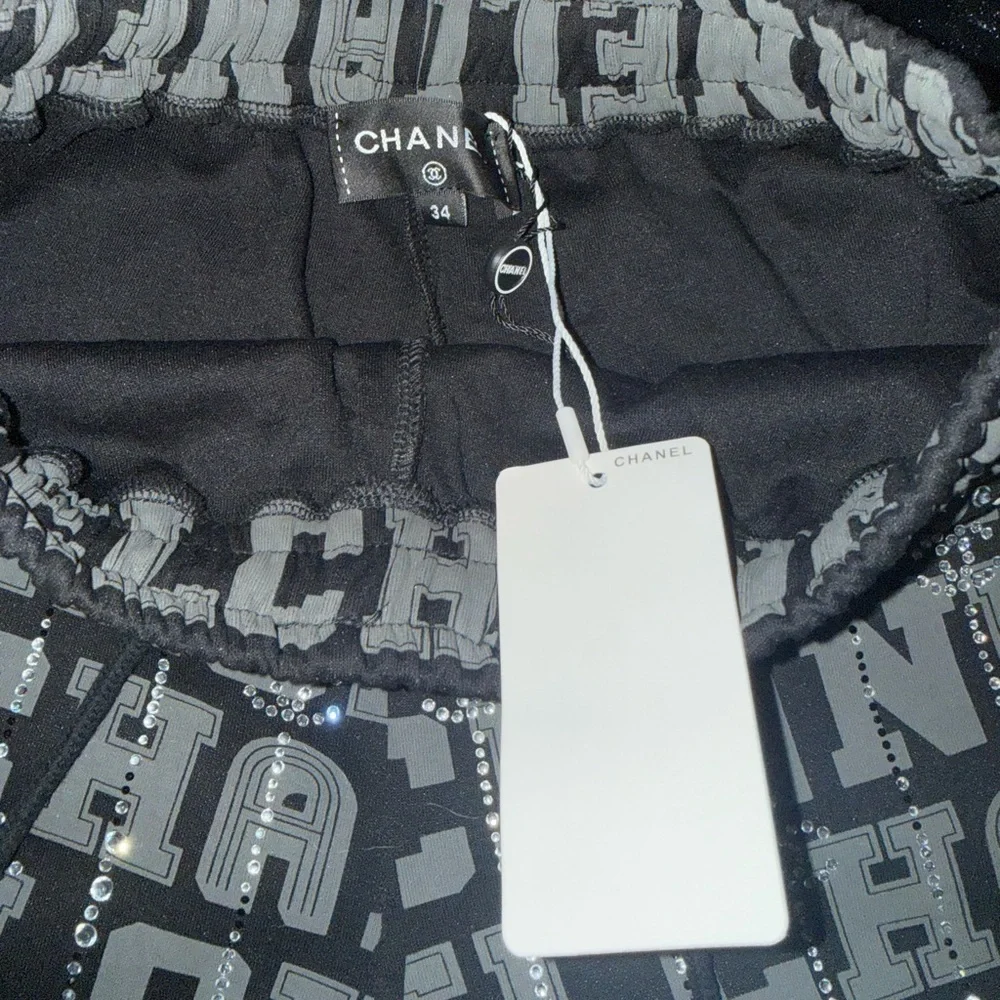 Chanel Black and Silver Embellished Women's Athletic Shorts - Picture 4 of 6